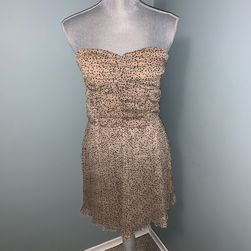 COSTA BLANCA polka dot strapless mini cocktail summer dress size small wedding